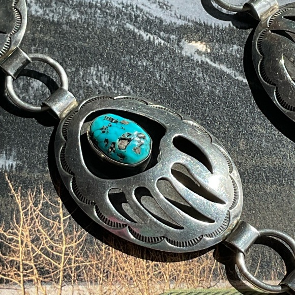 Native Navajo Bear Claw Belt or Larriet - Picture 6 of 16